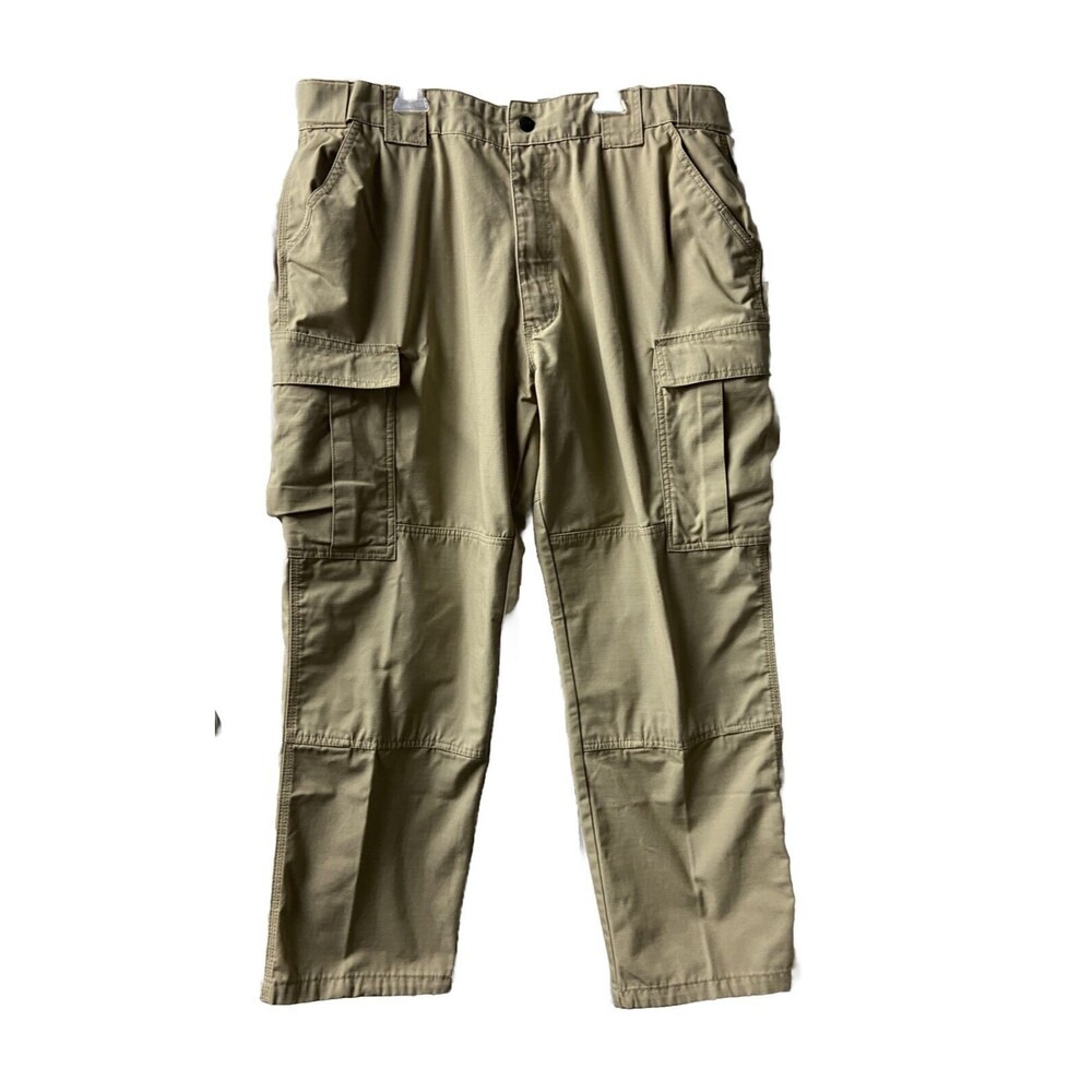 511 Tactical Pants Mens Khaki  XLG 39.5  Ripstop BDU Zip Cargo Straight Leg